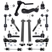 Detroit Axle - 16pc Front Suspension Kit for 1998-2002 Mercury Grand Marquis Lincoln Town Car Ford Crown Victoria, Ball Joints Tie Rods Pitman Idler Arms Adjusting Sleeves Front Rear Sway Bars