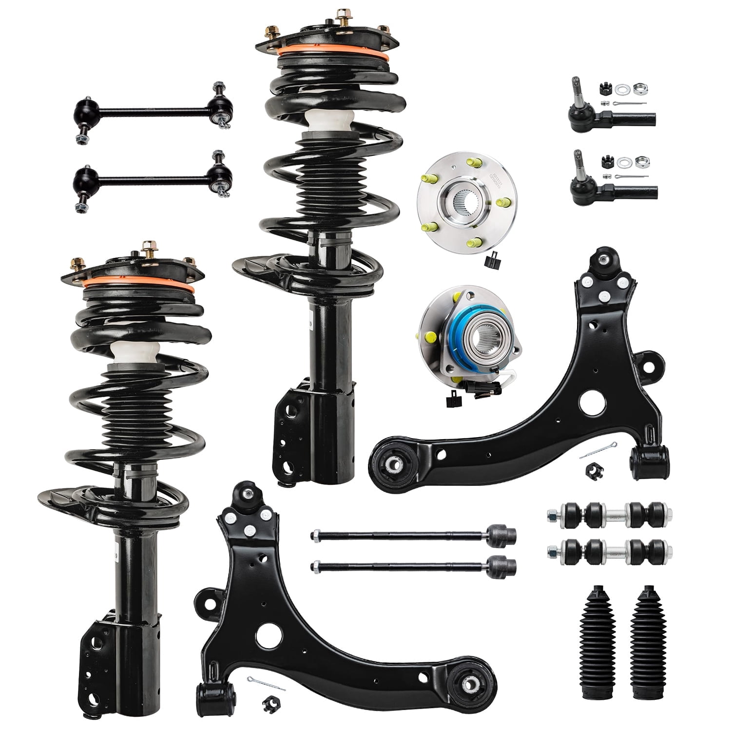 Detroit Axle - Front 16pc Struts Suspension kit for Chevrolet Impala ...