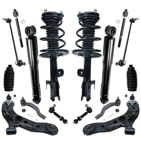 Detroit Axle - 16pc Suspension Kit for 3.5L 2006-2012 Toyota RAV4 2007 2008 2009 2010 2011, 2 Ready Struts, 2 Shocks, 2 Lower Control Arms & Ball Joints, 4 Tie Rods, 4 Sway Bar Links, 2 Boots