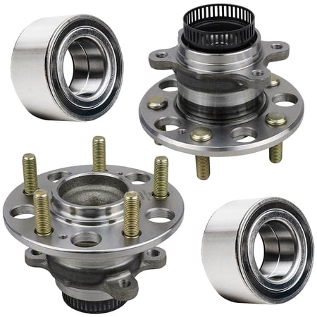 Detroit Axle - 2.0L 4pc Wheel Bearing Hubs Kit for 07-12 Hyundai Elantra, Rear Wheel Bearing and Hubs Wheel Bearings 2007 2008 2009 2010 2011 2012 Replacement