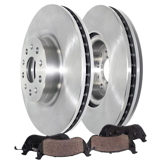 Detroit Axle - 13.58" inch Front Disc Brakes Rotors Ceramic Brake Pads for Chevrolet Camaro Cadillac CT5