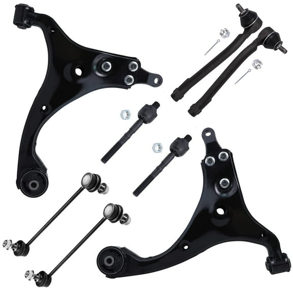 Detroit Axle - 2.0L Front End Control Arms Kit for Hyundai Elantra 07-12, Lower Control Arms Tie Rod Ends Stabilizer Sway Bars 2007 2008 2009 2010 2011 2012 Replacement