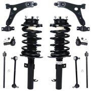 Detroit Axle - 2.0L Front End Suspension Kit for 2006-2007 Ford Focus, 2 Lower Control Arms Ball Joints 2 Struts 4 Tie Rods 2 Sway Bars Replacement
