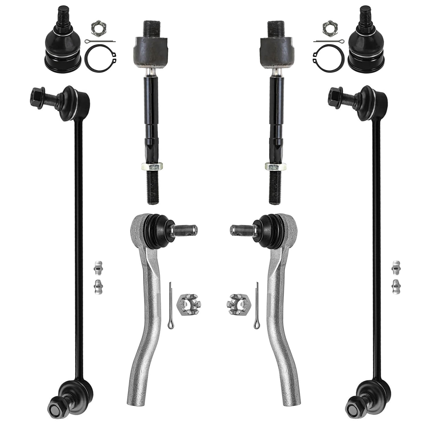 Detroit Axle - 2.4L 8pc Front Suspension Kit for 15-17 Acura TLX, 13-17 Honda Accord, 4 Tie Rod Ends 2 Sway Bar Links 2 Lower Ball Joints 2013 2014 2015 2016 2017 Replacement