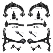 Detroit Axle - 2.4L Front End Kit for 2003-2007 Honda Accord Upper & Lower Control Arms Ball Joints Sway Bar Links Outer & Inner Tie Rods Ends 2004 2005 2006 Replacement - 12pc