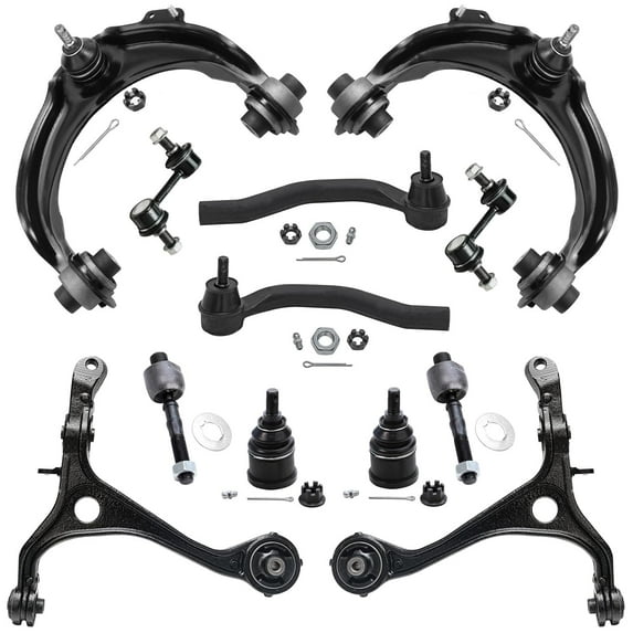Detroit Axle - 2.4L Front Upper Lower Control Arms, Ball Joints Sway Bars Inner Outer Tie Rods for 2003-2007 Honda Accord 2004 2005 2006 Replacement