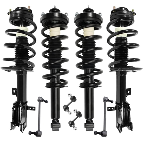 Detroit Axle - 2.4L Struts Kit for 2011-2018 Dodge Journey, 4 Struts with Coil Spring Assembly 4 Sway Bar Links 2012 2013 2014 2015 2016 2017 Front and Rear Replacement Suspension Kit