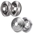 thumbnail image 1 of Detroit Axle - 2 Front Disc Brake Rotors 2 Rear Brake Drums for 05-11 Dakota Mitsubishi Raider, 1 of 8