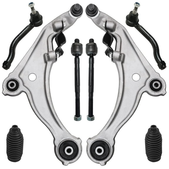Detroit Axle - (2) Front Lower Control Arm w/Ball Joints and (2) Front Inner Outer Tie Rods w/Rack Boots for 2009 2010 2011 2012 2013 2014 Nissan Maxima