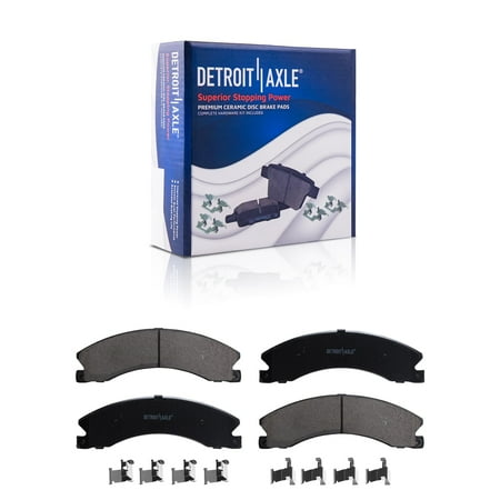 Detroit Axle - Front or Rear Ceramic Brake Pads for Chevrolet Silverado GMC Sierra 2500 3500HD Express Savana 3500 4500 Suburban 3500HD Nissan NV1500 NV2500 NV3500 Titan XD