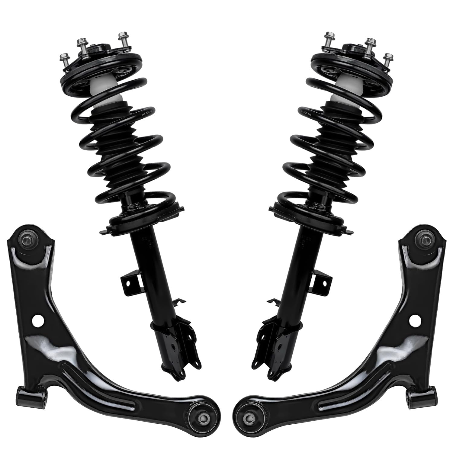 Detroit Axle - 2 Front Struts 2 Lower Control Arms for 2005-2012 Ford Escape Mazda Mercury Mariner Mazda Tribute, 2 Ready Struts, 2 Lower Control Arms with Ball Joints Replacement