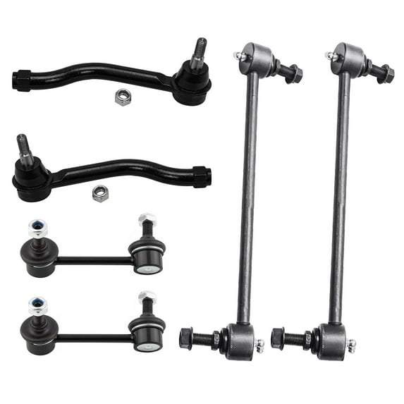 Detroit Axle - (2) Front Sway Bar End Links, (2) Rear Sway Bar Links & (2) Front Outer Tie Rods for 2009 2010 2011 2012 2013 2014 Nissan Maxima
