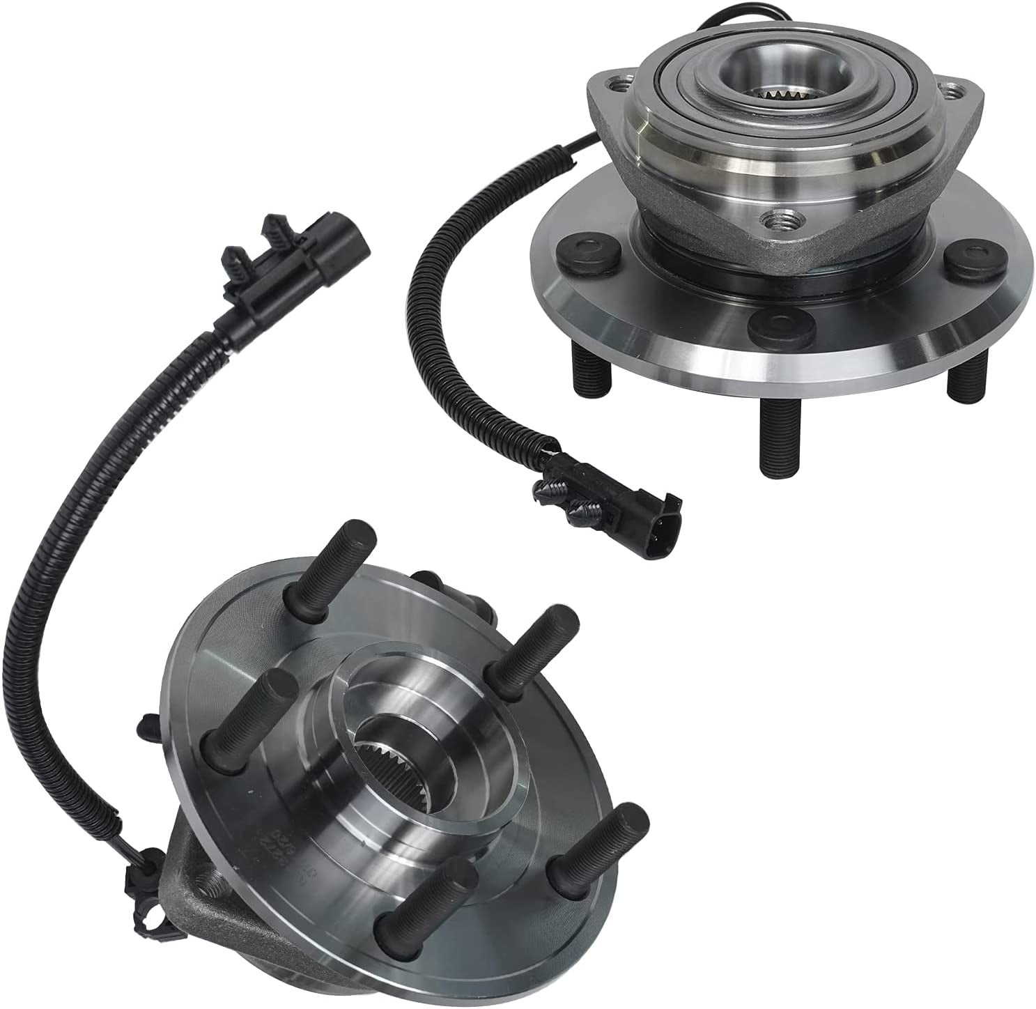 Detroit Axle - 2 Front Wheel Bearing Hubs for 2007-2010  Jeep Wrangler [4-Wheel ABS], Replacement 2008 2009 Wrangler Wheel Bearing and Hubs Assembly
