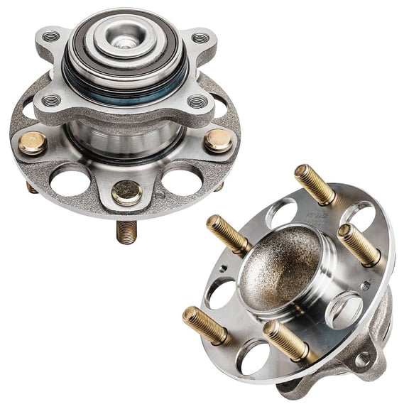 Detroit Axle - 2pc Rear Wheel Bearing Hubs Assembly for 2006-2011 Honda Civic Acura CSX, 5 Lugs w/ABS, 2007 2008 2009 2010