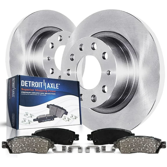 Detroit Axle - 260mm Rear Disc Rotors Ceramic Brake Pads Replacement for Volkswagen Jetta Rabbit Golf Fits select: 2007 VOLKSWAGEN JETTA WOLFSBURG, 2006 VOLKSWAGEN JETTA TDI LEATHER