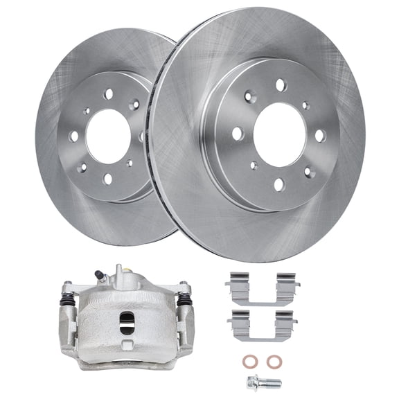 Detroit Axle - Front Brake Kit for 1997-2000 Acura EL, 1996-2005 Civic, 2010-2014 Insight, 10.32'' inch Disc Brake Rotors Brake Caliper Replacement