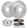 thumbnail image 1 of Detroit Axle - 262mm Front Drilled Rotors Brake Pads Right Caliper Replacement for Honda Civic Insight Acura EL Fits select: 2004-2005 HONDA CIVIC LX, 2002-2003 HONDA CIVIC EX, 1 of 6