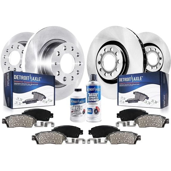 Detroit Axle - 2.0L Brake Kit for Volkswagen 2012 2013 Jetta, Disc Brake Rotors Ceramic Brakes Pads Replacement : 11.02'' inch Front and 9.96'' inch Rear Rotor