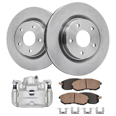 Detroit Axle - 292mm Front Disc Rotors Brake Pads Left Caliper Replacement for 2007-2010 Nissan Altima