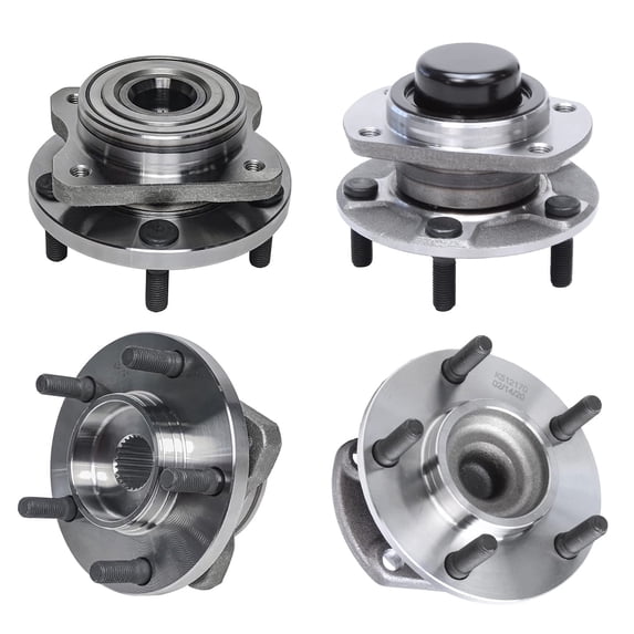 Detroit Axle - FWD Wheel Bearing Hubs Assembly for Chrysler Town & Country 2004-2007, Voyager 2001-2003, Dodge Caravan 2001-2007, Grand Caravan 2001 2005, 5 Lugs Non-ABS Wheel Bearing Hubs Front Rear