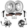 thumbnail image 1 of Detroit Axle - RWD Front Disc Brake Rotors Ceramic Pads Wheel Bearing Hubs Outer Tie Rods for Chevrolet Silverado GMC Sierra Suburban Yukon XL 1500 Avalanche Tahoe Cadillac Escalade: 12.99'' Rotors, 1 of 7