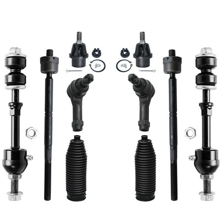 Detroit Axle - 2WD Front 10pc Suspension Kit for 05-08 Ford F-150 Lincoln Mark LT, Stabilizer Sway Bars Lower Ball Joints Outer Inner Tie Rods Boots 2005 2006 2007 2008 Replacement