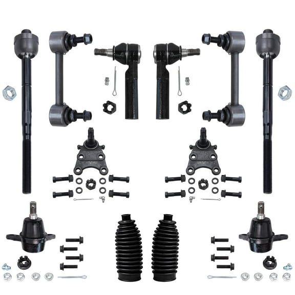 Detroit Axle - 2WD Front 12pc Suspension Kit for 2004-2006 Chevy Colorado GMC Canyon Isuzu i-280, 4 Upper & Lower Ball Joints, 4 Inner & Outer Tie Rods, 2 Sway Bars, 2 Boots, Replacement