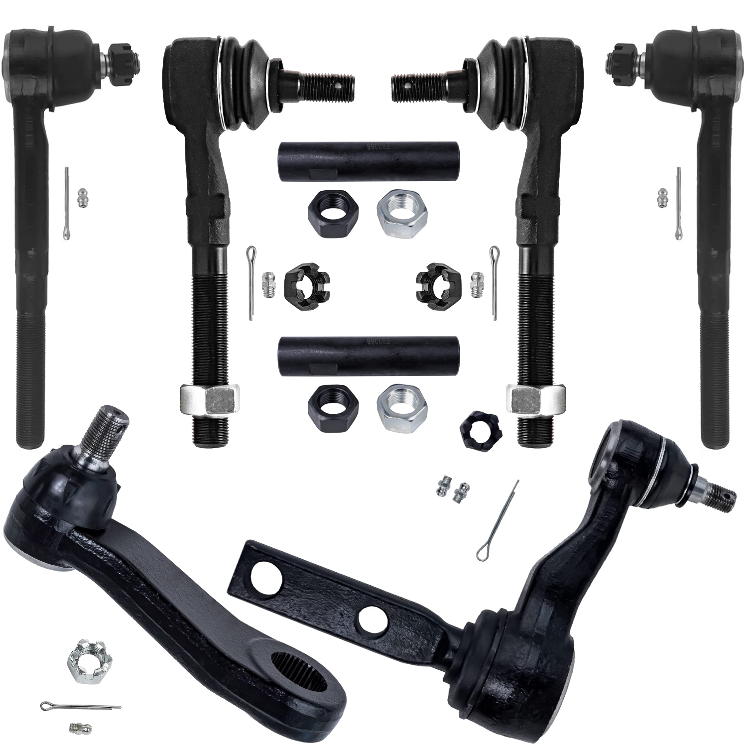 8-Piece Front Suspension Kit For Ford Expedition & F-150 (2WD) – Tie Rods, Idler & Pitman Arms