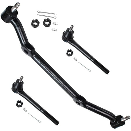 Detroit Axle - 2WD Front Center Link + Inner Tie Rod Ends Replacement for Chevy Blazer S10 GMC Jimmy Sonoma Isuzu Hombre - 3pc Set