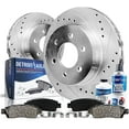 thumbnail image 1 of Detroit Axle - Front Brake Kit for 2005-2019 Nissan Frontier, 2009-2012 Suzuki Equator Drilled & Slotted Brake Rotors and Ceramic Brakes Pads Replacement: 11.14" inch Front Rotor, 1 of 9
