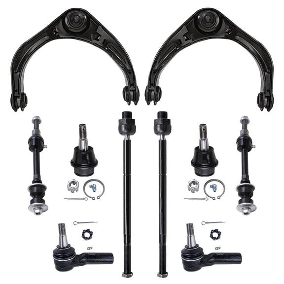 Detroit Axle - 2WD Front End 10pc Suspension Kit for Dodge Ram 1500 2006 2007 2008, 2 Upper Control Arms 2 Lower Ball Joints Inner & Outer 4 Tie Rods 2 Sway Bars 5 Lugs