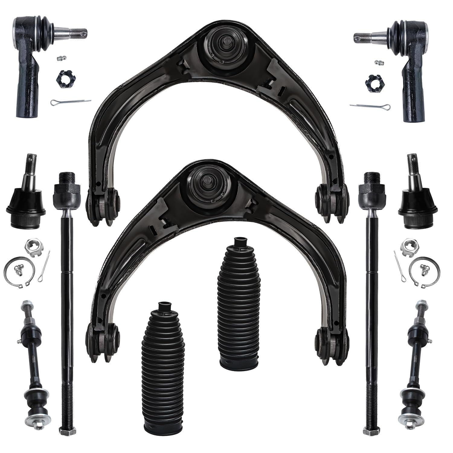 10pc Front Upper Control Arms Suspension Kit compatible with 1998-2011 Ford Ranger 2WD, 2001-2009 Mazda B2300, 1998-2001 Mazda B2500, 1998-200並行輸入 2003 Silverado Ball Joint 10pc Front Upper Control Arm Tie Rod