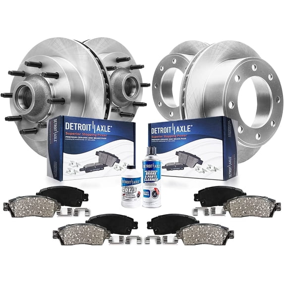 Detroit Axle - Brake Kit for RWD 1999-2002 Ford F-250 F-350 Super Duty 00-02 Excursion Disc Brake Rotors Ceramic Brakes Pads 2000 2001 2002 Front & Rear Replacement