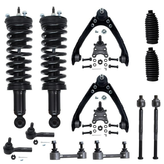 Detroit Axle - 2WD 14pc Front Suspension Kit for 06-12 Chevy Colorado GMC Canyon, Struts Upper Control Arms Lower Ball Joints Sway Bars Tie Rods 2007 2008 2009 2010 2011 Replacement Struts Shocks