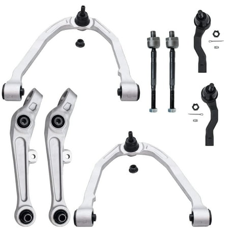 Detroit Axle - 2WD Front Upper & Lower Forward Control Arms w/Ball Joints, Inner Outer Tie Rods for 2003-2004 Infiniti G35 350Z