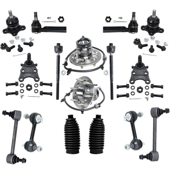 Detroit Axle - 2WD Front Wheel Hub Bearing Ball Joint Sway Bar Tie Rods Replacement for 2004 2005 Chevy Colorado GMC Canyon