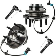 Detroit Axle - 2WD Front Wheel Hub Bearings Outer Tie Rods Replacement for 1999 2000 2001 2002 2003 2004 2005 2006 Chevrolet Silverado GMC Sierra 1500