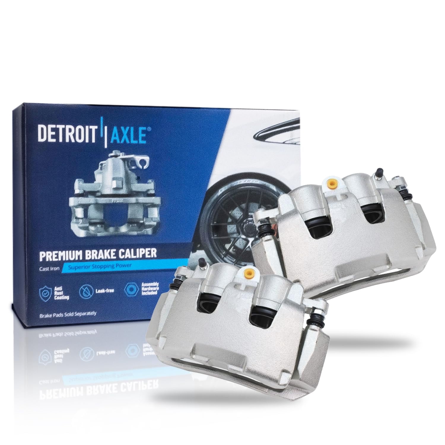 Detroit Axle - 2pc Front Brake Calipers for 06-08 Ram 1500, 05-08 Dodge Dakota, 06-09 Mitsubishi Raider, 2 Disc Brake Calipers 2006 2007 2008 Replacement
