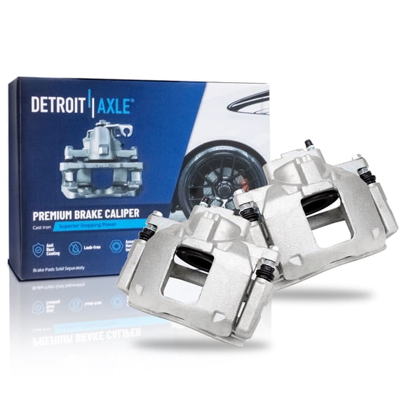 Detroit Axle - 2pc Front Brake Calipers for 2007-2017 Jeep Wrangler 2018 Wrangler JK 2008-2012 Liberty 2007-2011 Dodge Nitro, Disc Brake Calipers w/Brackets Replacement