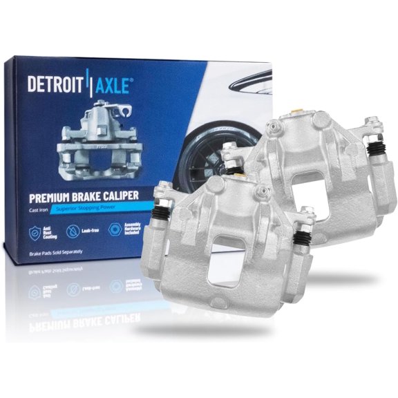 Detroit Axle - 2pc Front Brake Calipers for 2012-2017 Hyundai Azera Disc Brake Calipers with Brackets 2013 2014 2015 2016 Replacement Brake Calipers Assembly