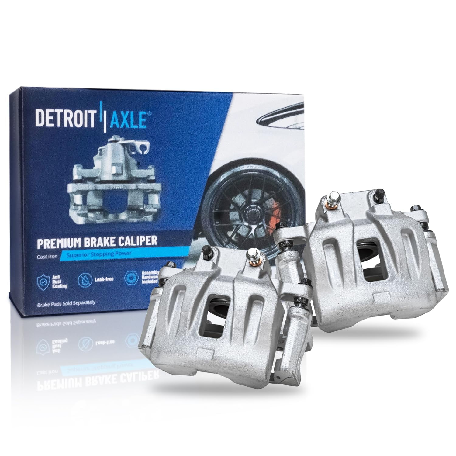 Detroit Axle - 2pc Front Brake Calipers for Dodge Challenger Charger Magnum Chrysler 300 Disc Brake Calipers with Brackets Replacement Brake Calipers Assembly