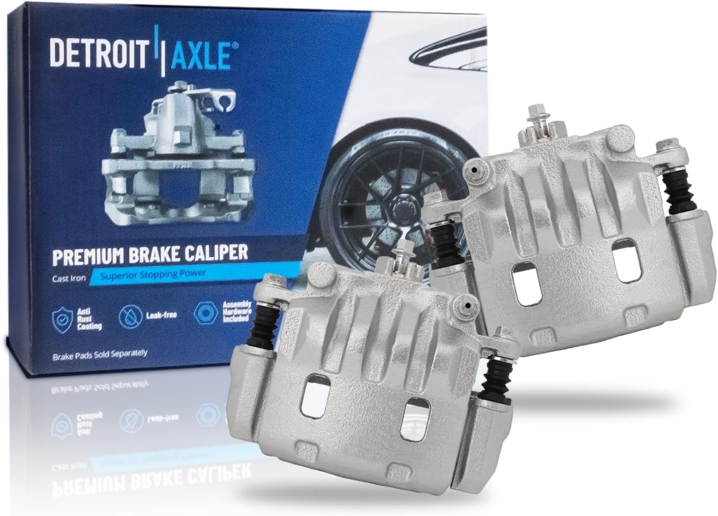 Detroit Axle - 2pc Front Brake Calipers for 2002-2016 Subaru Impreza, 2003-2004 Legacy, 2005-2006 Saab 9-2X, Brake Calipers with Brackets Replacement