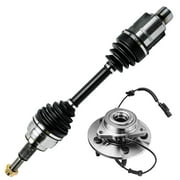 Detroit Axle - 2pc Front CV Axle Wheel Hub and Bearing for 2006 2007 2008 Dodge Ram 1500-4WD 5 Lug 4 Wheel ABS
