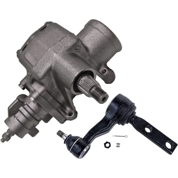 Detroit Axle - 2pc Gear Box Kit for 1997-2003 Ford F-150 2001-2002 Expedition 1998-1999 F-250, Power Steering Gear Box Assembly, Front Idler Arm w/ 2.48" Bolt Pattern Replacement