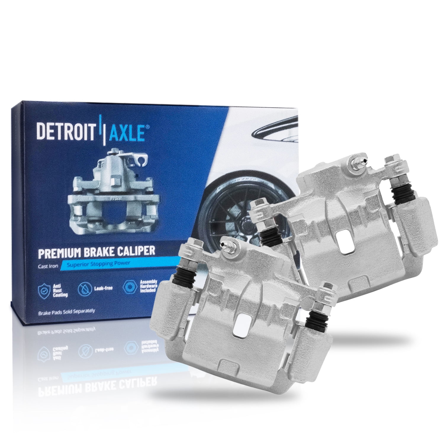 Detroit Axle - 2pc Rear Brake Calipers for 2012-2021 Subaru WRX 09-13 Forester 08-14 Impreza Disc Brake Calipers w/Brackets 2009 2010 2011 2012 2013 Replacement Assembly