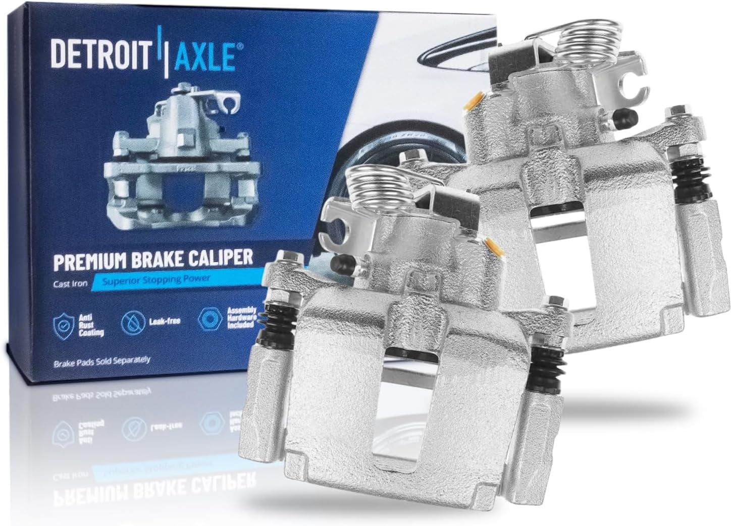 Detroit Axle - 2pc Rear Brake Calipers for Ford Explorer Flex Taurus Lincoln MKT MKS Police Interceptor Sedan Utility Brake Calipers with Brackets Replacement