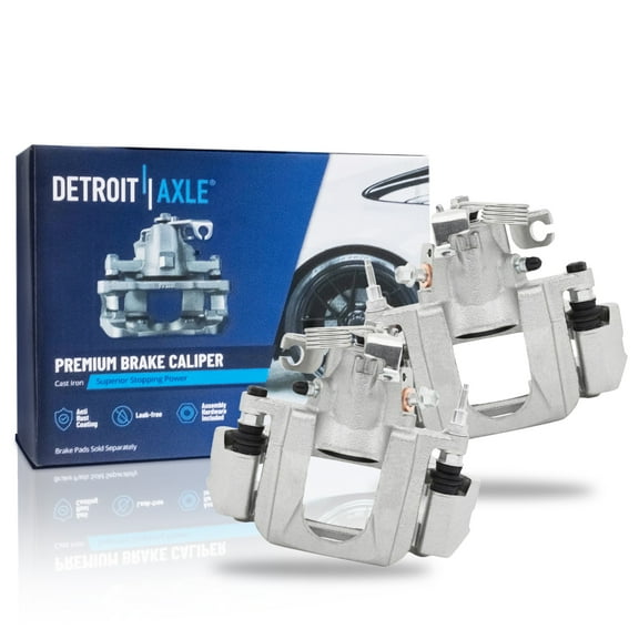 Detroit Axle - 2pc Rear Brake Calipers for 2011-2014 Ford Edge 2011-2015 Lincoln MKX Disc Brake Calipers w/Brackets 2012 2013 Replacement Assembly