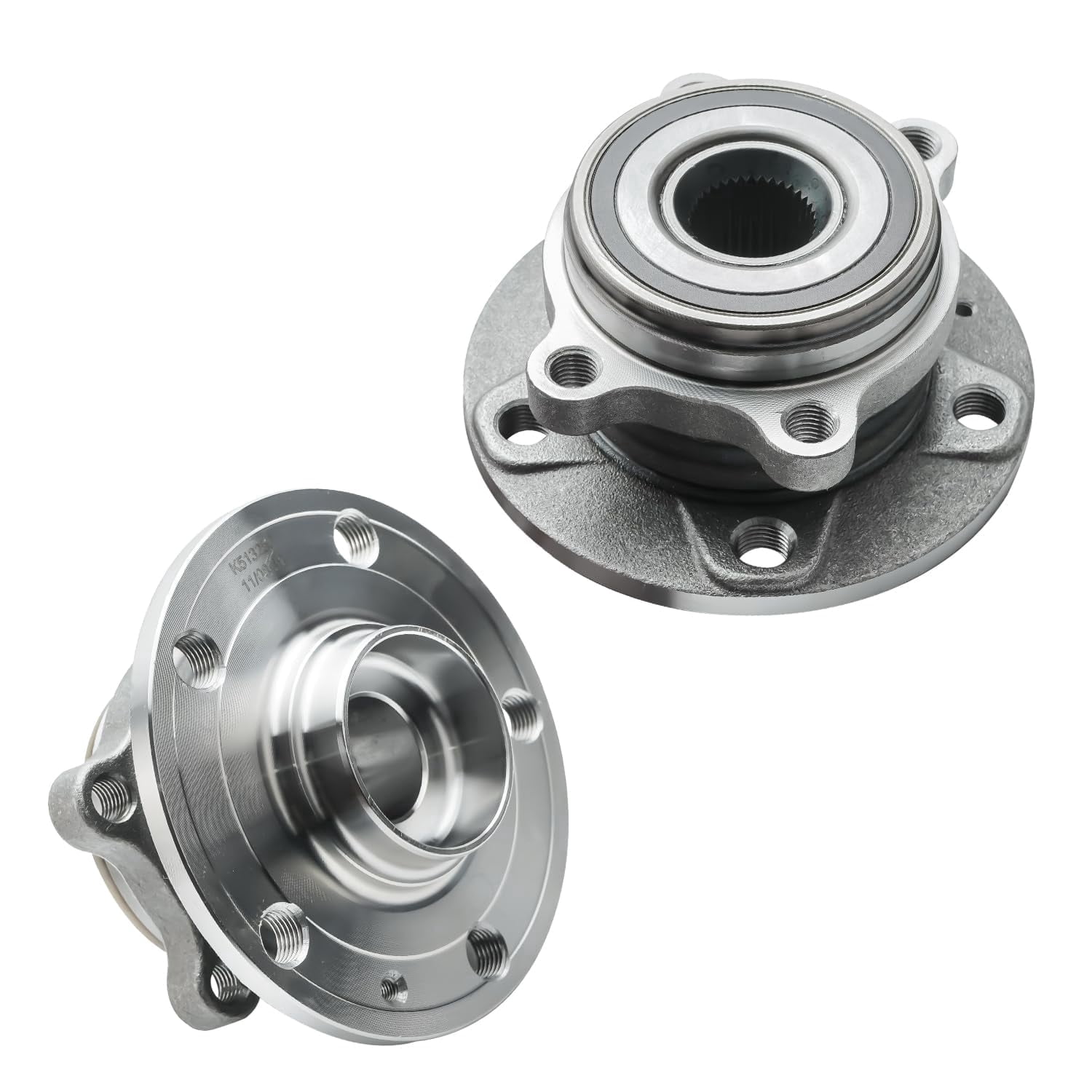 Detroit Axle - Pair Front Wheel Bearing and Hubs for 04-13 Audi A3 15-18 Q3 Quattro 08-15 TT Quattro 12-19 VW Beetle 09-17 CC 07-16 EOS 06-14 GTI 10-14 Golf 05-18 Jetta 06-10/12-22 Passat 09-17 Tigua