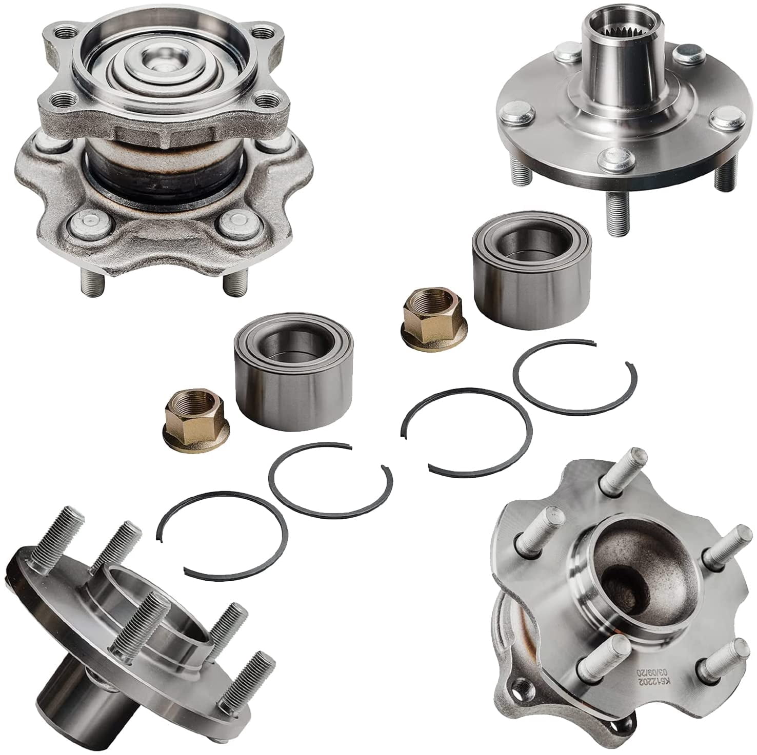 Autoround 512195 Rear Wheel Bearing and Hub Assembly Compatible with Hyundai Elantra 2001-2006, Kia Spectra 2005-2009, Spectra5 2005-2009 4Lugs w/4-Wheel ABS