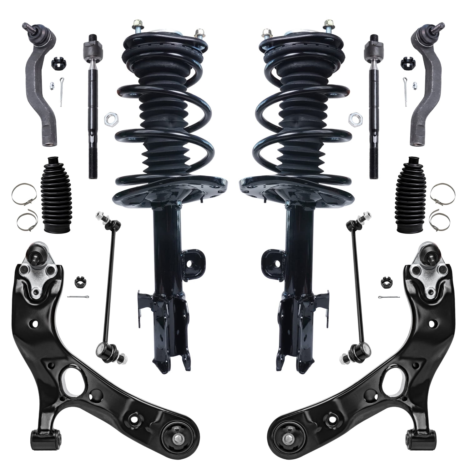 Detroit Axle - 3.5L Front Struts Lower Control Arms Sway Bars Tie Rods ...